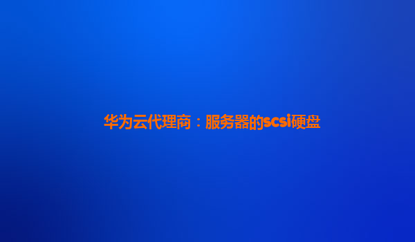 华为云代理商：服务器的scsi硬盘