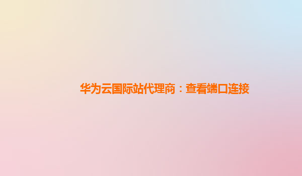 华为云国际站代理商：查看端口连接