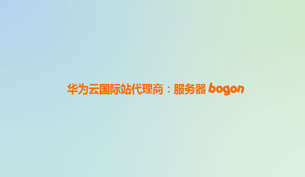 华为云国际站代理商：服务器 bogon