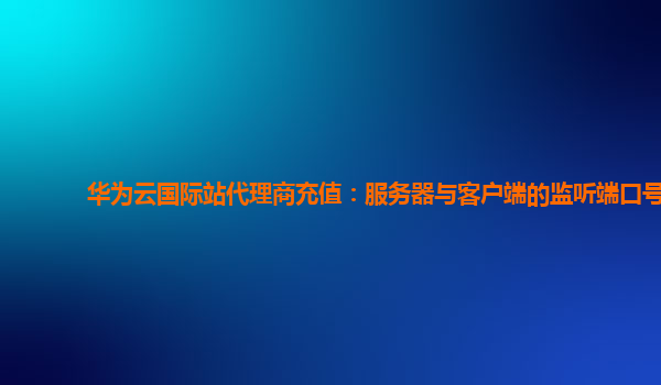 华为云国际站代理商充值：服务器与客户端的监听端口号