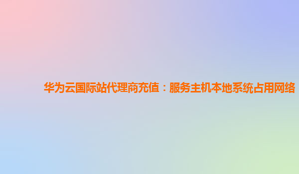 华为云国际站代理商充值：服务主机本地系统占用网络