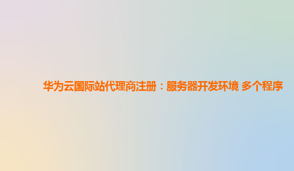 华为云国际站代理商注册：服务器开发环境 多个程序