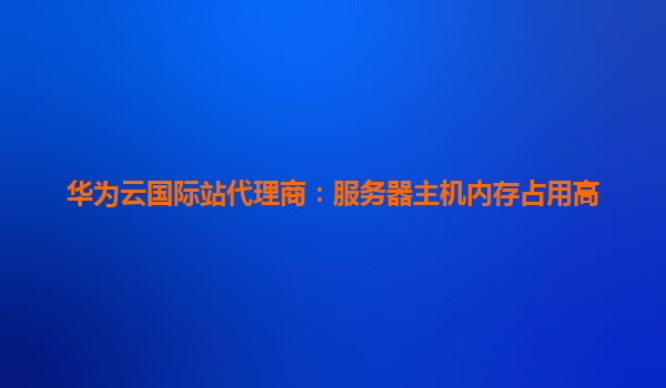 华为云国际站代理商：服务器主机内存占用高