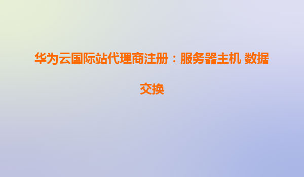 华为云国际站代理商注册：服务器主机 数据交换
