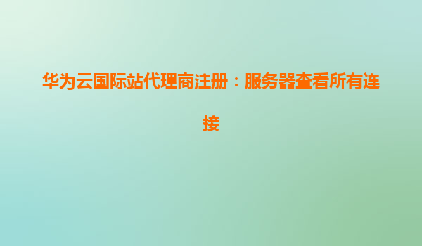 华为云国际站代理商注册：服务器查看所有连接