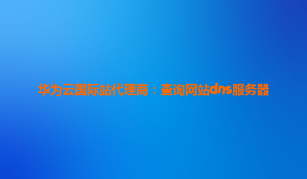 华为云国际站代理商：查询网站dns服务器
