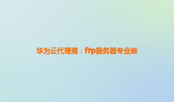 华为云代理商：ftp服务器专业版