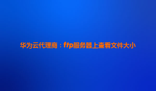 华为云代理商：ftp服务器上查看文件大小