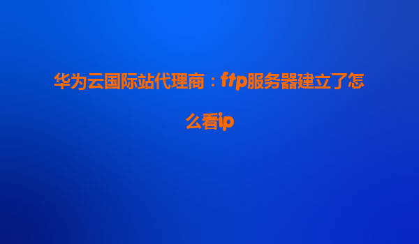 华为云国际站代理商：ftp服务器建立了怎么看ip