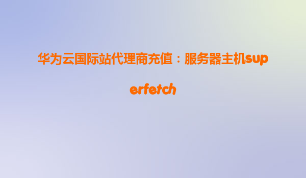 华为云国际站代理商充值：服务器主机superfetch