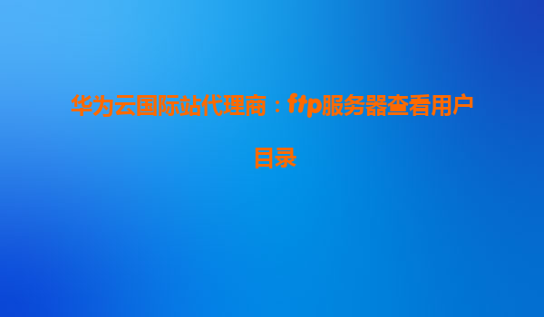 华为云国际站代理商：ftp服务器查看用户目录