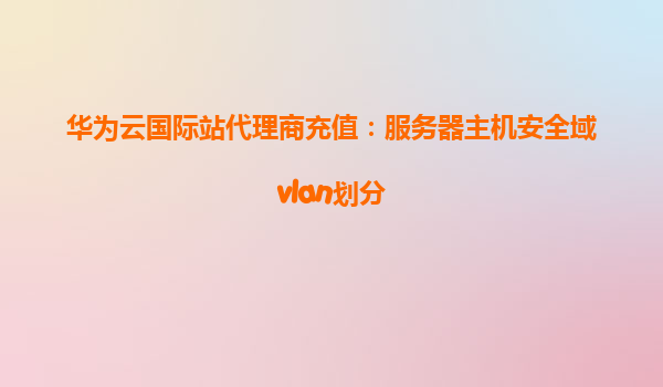 华为云国际站代理商充值：服务器主机安全域vlan划分