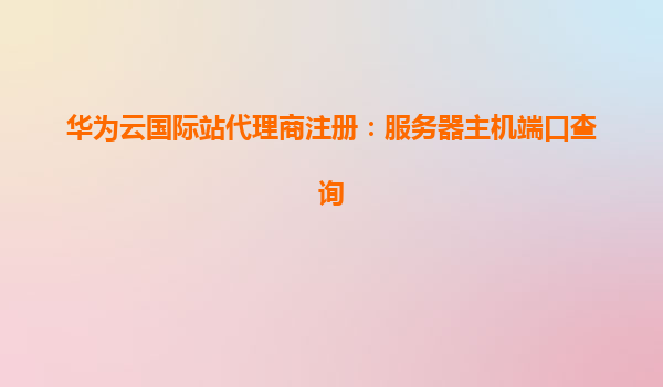 华为云国际站代理商注册：服务器主机端口查询
