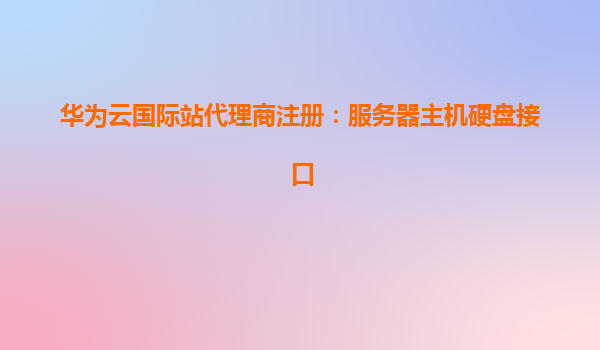 华为云国际站代理商注册：服务器主机硬盘接口