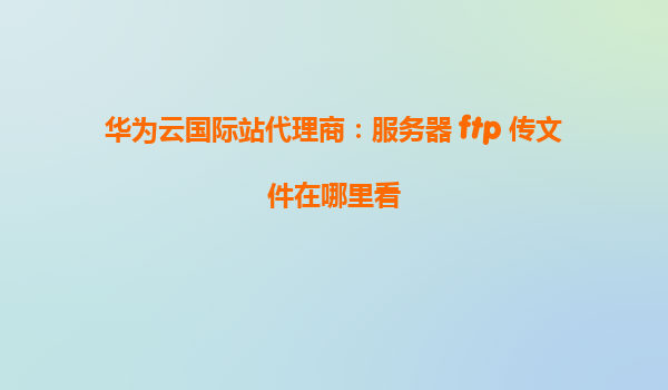华为云国际站代理商：服务器 ftp 传文件在哪里看