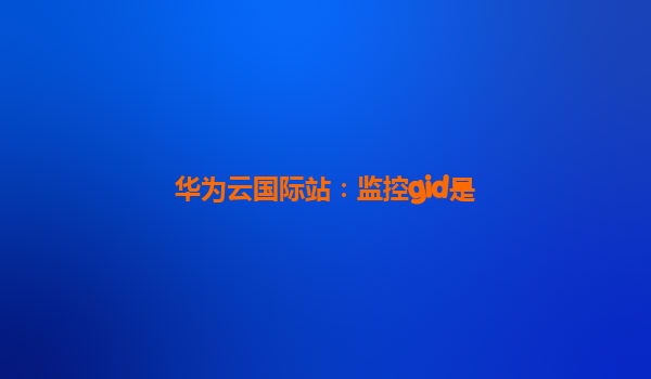华为云国际站：监控gid是