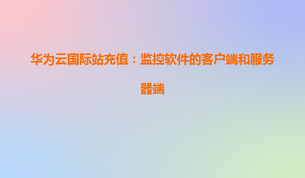 华为云国际站充值：监控软件的客户端和服务器端