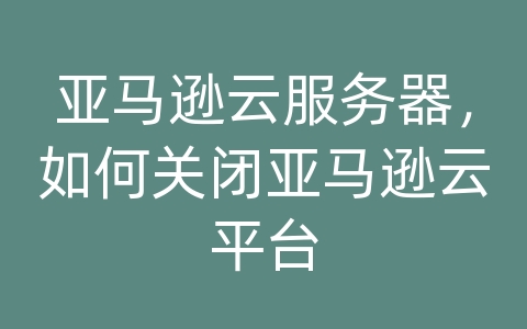 亚马逊云服务器，如何关闭亚马逊云平台