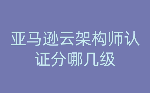亚马逊云架构师认证分哪几级