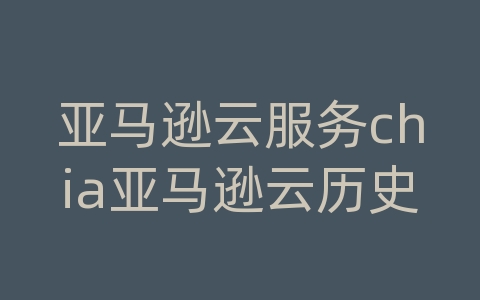 亚马逊云服务chia亚马逊云历史