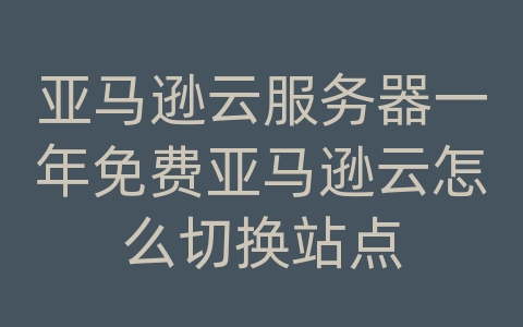 亚马逊云服务器一年免费亚马逊云怎么切换站点
