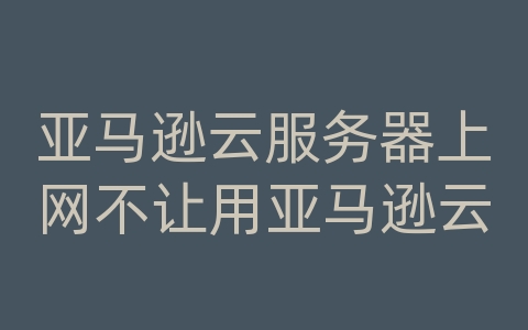 亚马逊云服务器上网不让用亚马逊云