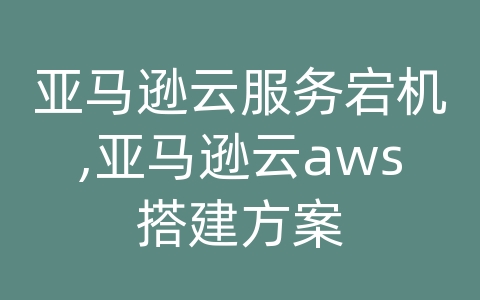 亚马逊云服务宕机,亚马逊云aws搭建方案