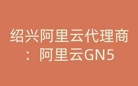 绍兴阿里云代理商：阿里云GN5