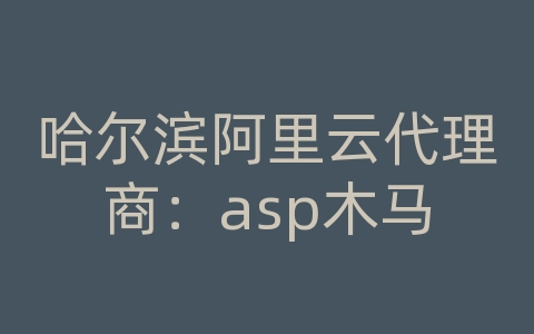 哈尔滨阿里云代理商：asp木马