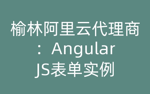 榆林阿里云代理商：AngularJS表单实例
