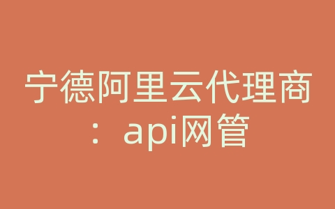 宁德阿里云代理商：api网管