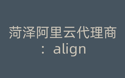 菏泽阿里云代理商：align