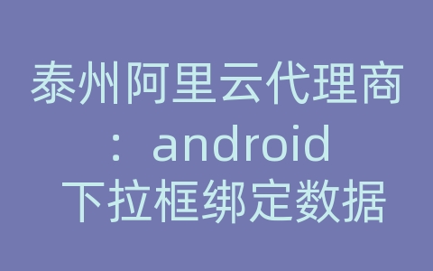 泰州阿里云代理商：android 下拉框绑定数据库数据