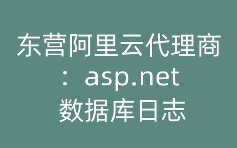 东营阿里云代理商：asp.net 数据库日志