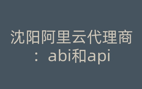 沈阳阿里云代理商：abi和api